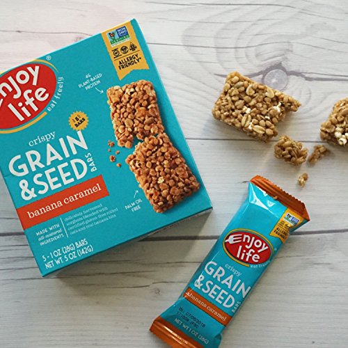 Enjoy Life Grain & Seed Bars, Soy-free, Nut-free, Gluten-free, Dairy-free, Non-GMO, Vegan, Banana Caramel, 1 Ounce Bars (30 Bars)