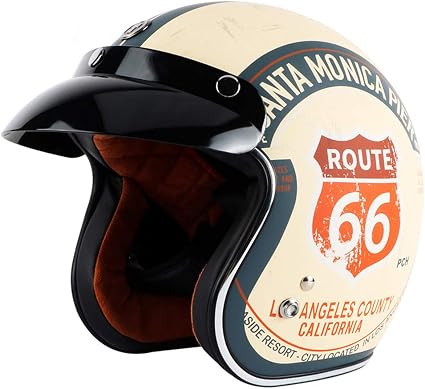 Amazon Es Motesen Casco Retro Para Motocicleta Capacetes Cara Abierta 3 4 Chopper Cascos Skateboard Bicicleta Casco Dot Jet Casco