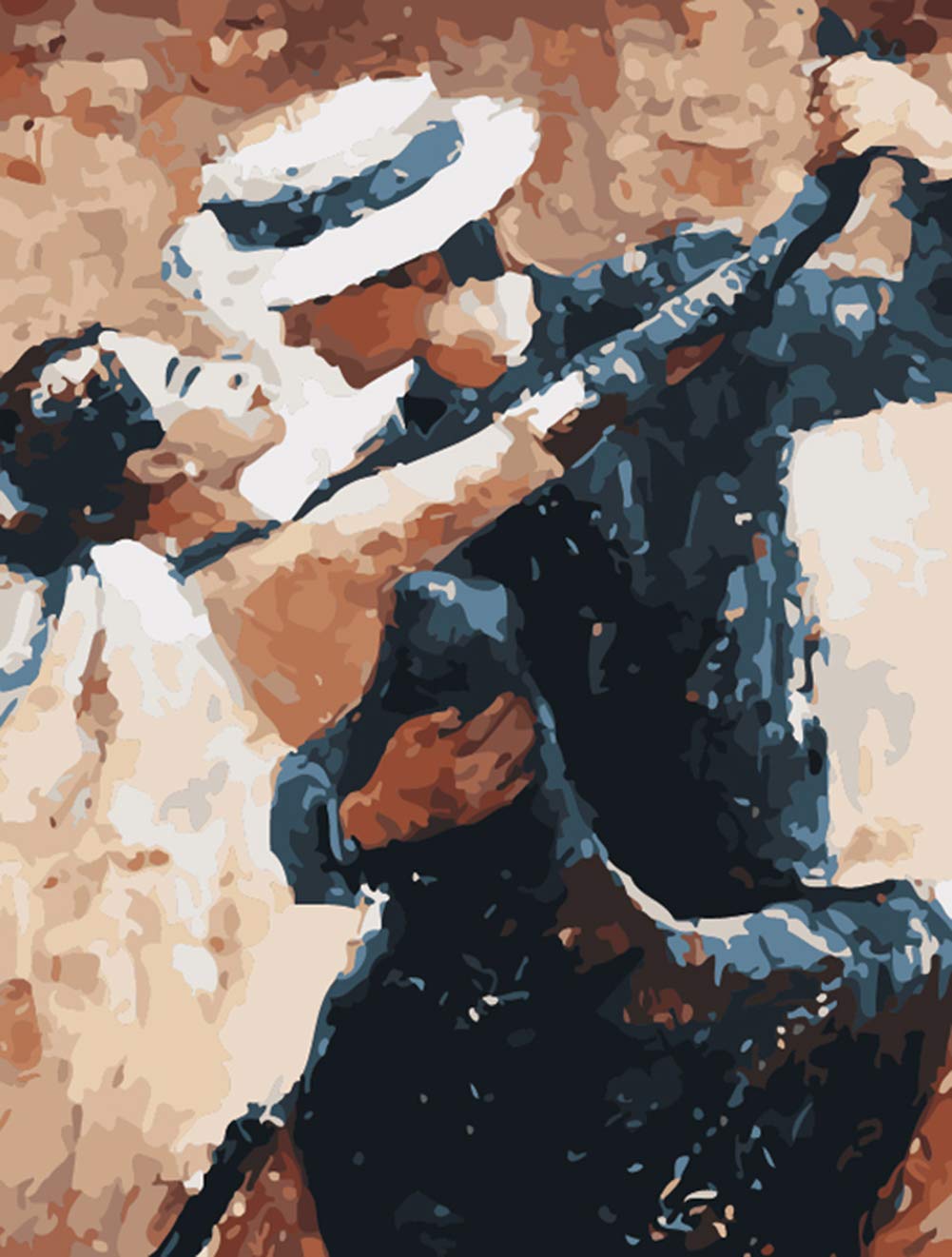 ABEUTY DIY Paint by Numbers for Adults, Tango Dancer 16x20 inches Number Painting Art Therapy (Dancer, No Frame)