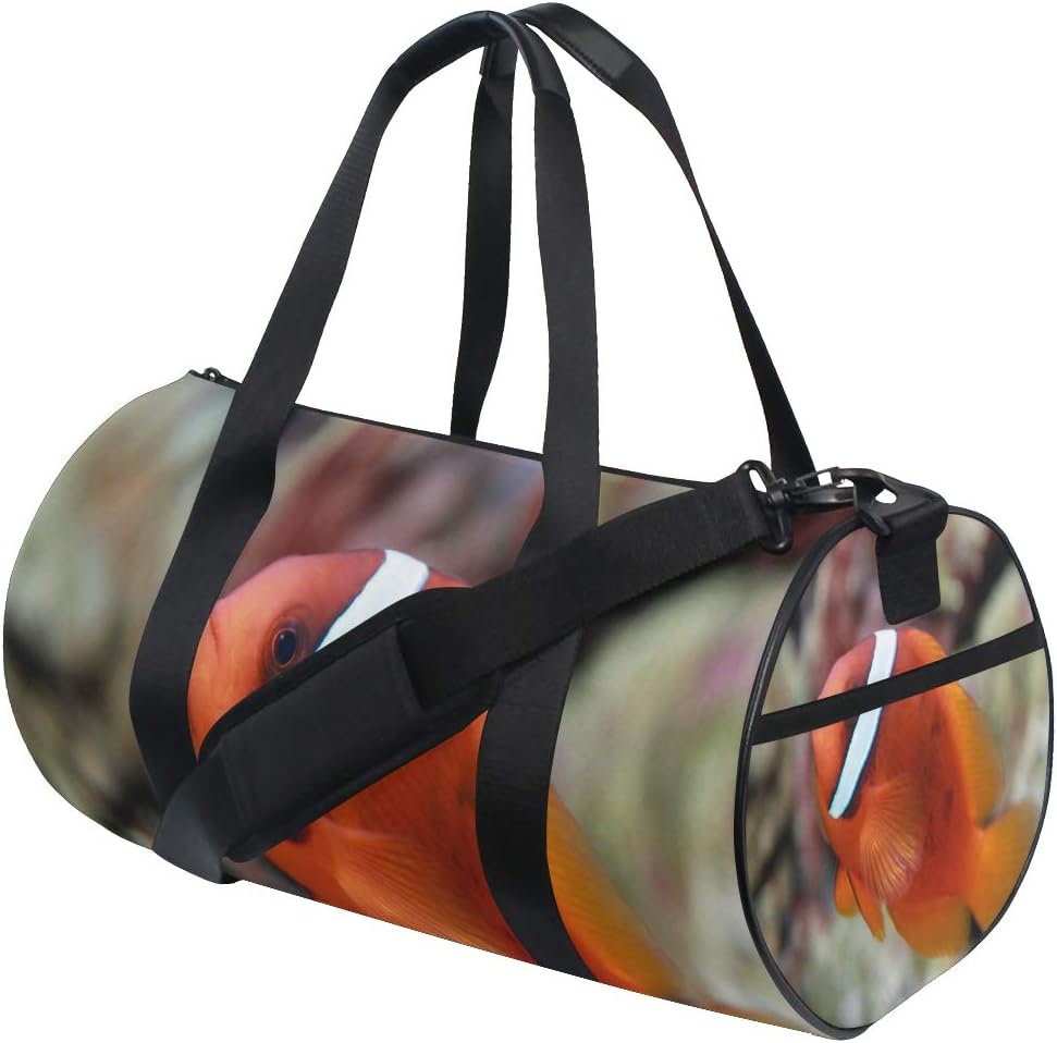 Tomato ClownfishTravel Duffle Bag Sports Luggage with Backpack Tote Gym Bag for Man and Women