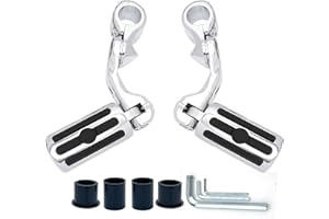 1.25" Highway Footpegs, Adjustable Short Angled Pegs w/Mounts Fit for Harley Touring Street Glide Electra Glide Road King Sof