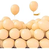 PartyWoo Nude Balloons 100pcs 5 Inch Apricot Boho Fall Neutral Latex Helium Balloons for Graduation Wedding Anniversary Birthday Boy Baby Shower Woodland Boho Theme Party Decorations Brown-F05