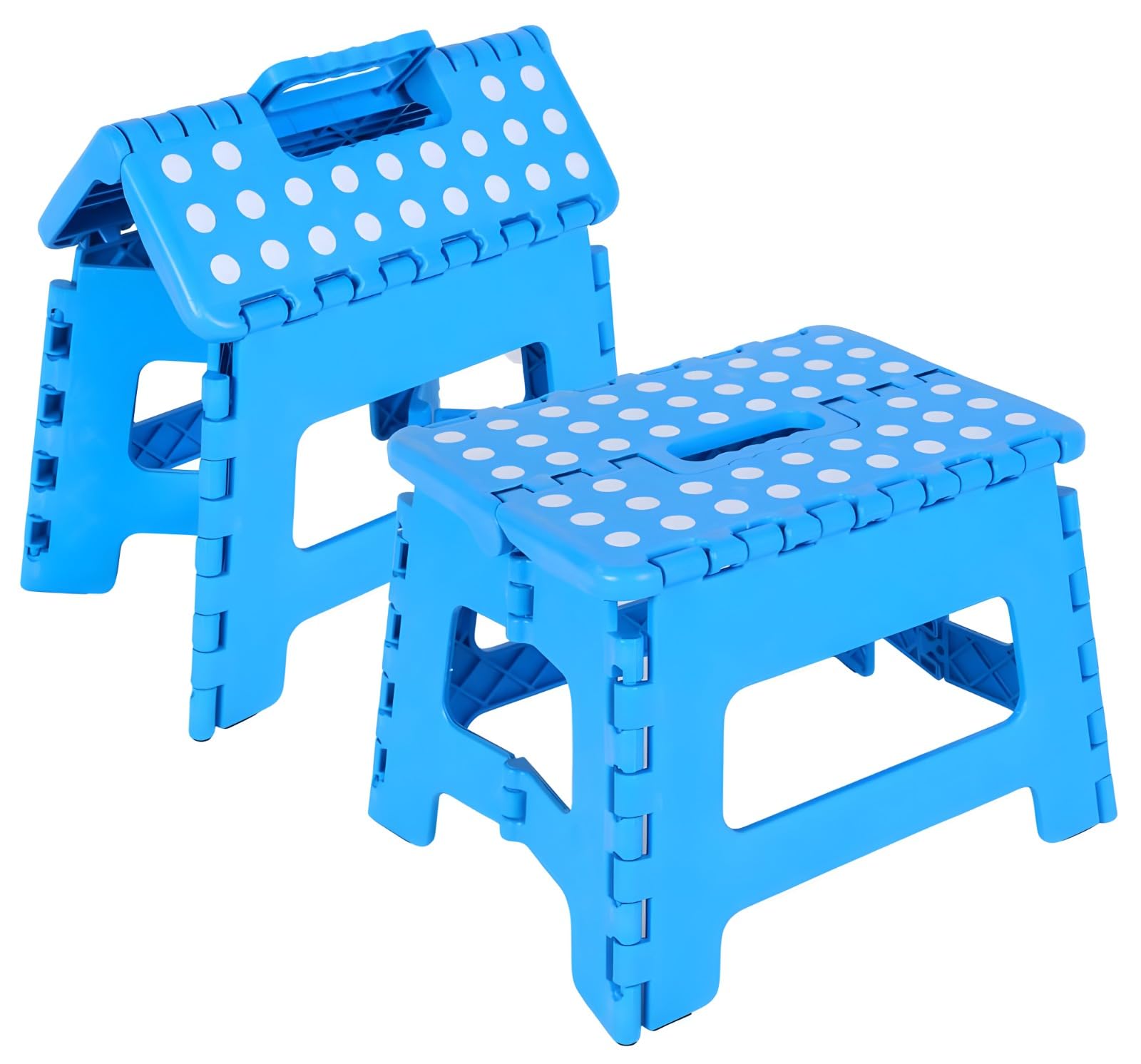 9 Inch Folding Step Stool for Adults,Non-Slip Foldable Steps Stool for Kitchen,Gardens,Bedrooms,Plastic Folding Stool for Kids,Collapsible step Stool Folding,Step Up Stool,Fold Away Stool (Blue)