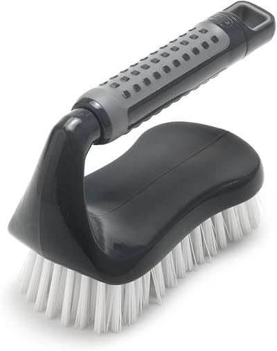Addis ComfiGrip Floor Scrub Brush with Iron Handle Metallic Graphite 7x16x11 cm