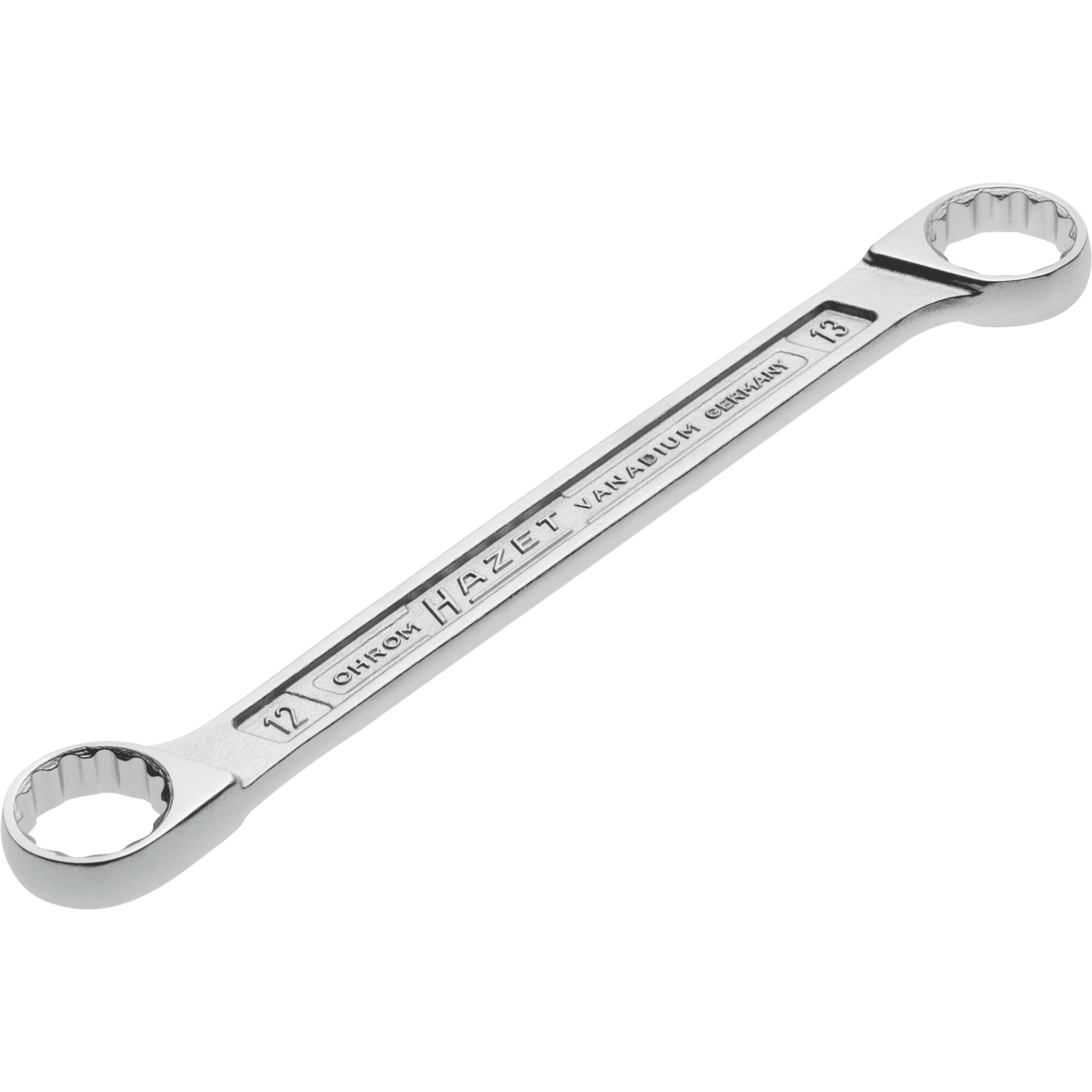 HAZET 610N-12X13 139 mm Hexagon Traction Profile Polished Head Double Box-End Wrench - Chrome-Plated