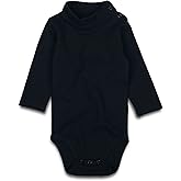 ROMPERINBOX Solid Baby Turtleneck Bodysuit Long Sleeve Cotton Onsies Boy Girl 1 Pack 0-24 Months