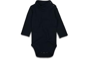 ROMPERINBOX Solid Baby Turtleneck Bodysuit Long Sleeve Cotton Onsies Boy Girl 1 Pack 0-24 Months