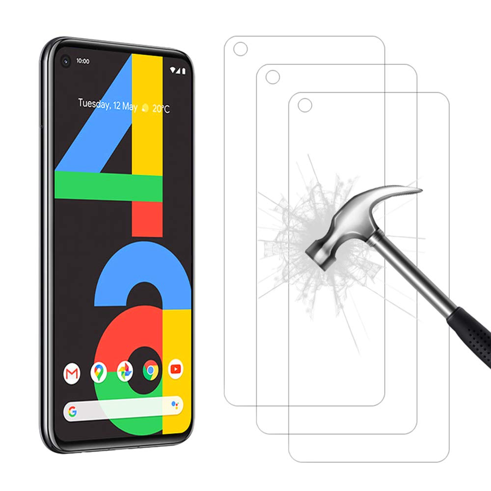 AHABIPERS 3 Pack Tempered Glass for Google Pixel 4A Screen Protector, Easy Bubble-Free Installation, 99.99% HD Clarity, Tempered Glass Protector for Google 4A
