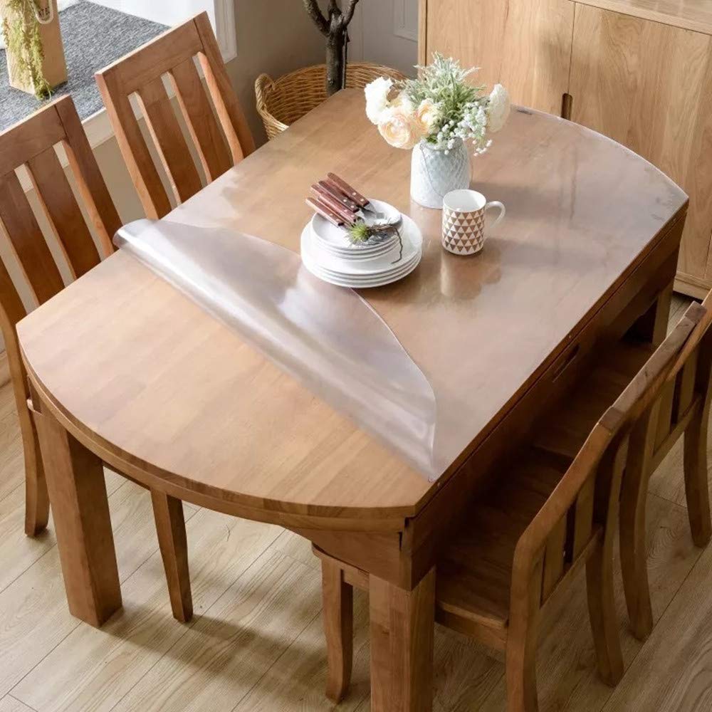 Clear Table Cover Protector No Plastic Smell Round Table Protector