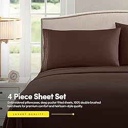 1500 Supreme Collection Twin Sheet Sets Brown - 3
