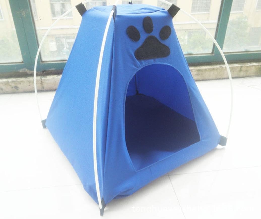 Folding paHHed pet cat litter of Kennel out tent rain waterproof for outdoor pet houses , blue