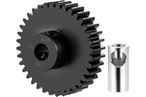 BRKRC Steel 32P 5mm Pinion Gear 25T 26T 28T 29T 30T 31T 32T 33T 34T 35T 36T 37T 38T Motor Gears for 1/10 1/8 RC Car Parts (36T)