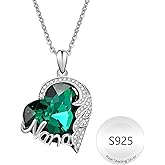 Juvux 925 Sterling Silver Heart Necklace - Elegant Exquisite Silver Jewelry Love Heart Pendant Gift for Mom Nana Wife Girlfriend Valentine's Day Birthday Mothers Day Anniversary