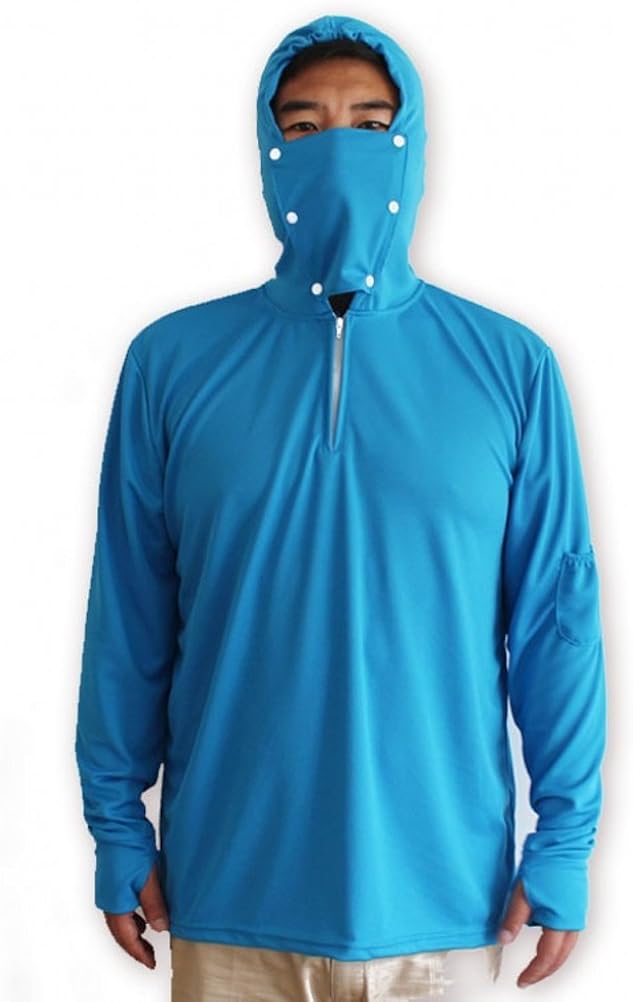 Free2mys Mens Long Sleeve Hooded Fishing Shirts uv at Amazon Men’s Clothing store
