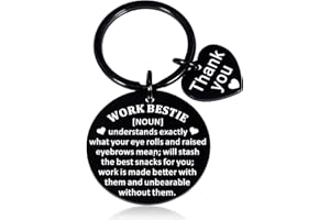 DELUJOUBERST Work Bestie Gifts for Women Friends Coworker Employee Appreciation Gifts for Men Colleague Leaving Boss Day Birthday Thank You Gifts for Boss Lady Leader Manager Retirement Going Away Gifts Keychain