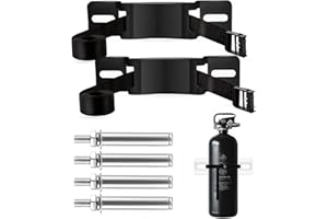 Zhichen star 2PCS Propane Tank Holder，Propane Tank Mount，Steel Fabrication Nitrogen Tank Holder with Screws and Safety Chain Supported 4"-12" Suitable for Conversion of Various Gas cylinders （Black）