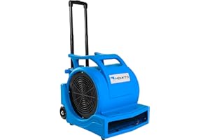 MOUNTO 3-Speed 1Hp 4000 Plus CFM Monster Air Mover Floor Carpet Dryers with Handle Wheelkit (Blue)