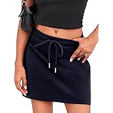 BeautyNee Women's Casual Drawstring Sweat Skirt High Waist Mini Skirts Bodycon Workout Skorts Pencil Skirt Athletic Skirts