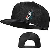 Skull Skateboards Hat Flat Bill Hats for Men Snap Backpack Mens Hats and Caps Cool Snapback Baseball Cap for Boys Hip Hop