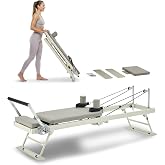 VEVOR Pilates Reformer Foldable, Suitable for Intermediate and Beginners Users, Pilates Equipment for Home Gym Studio Use with 4 Adjustable Resistance Spring, Up to 400 LBS