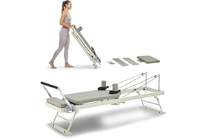 VEVOR Pilates Reformer, Pilates Workout Machine for Home Gym Studio Use, Pilates Bed with Dual Resistance- Spring & Cord, Ref