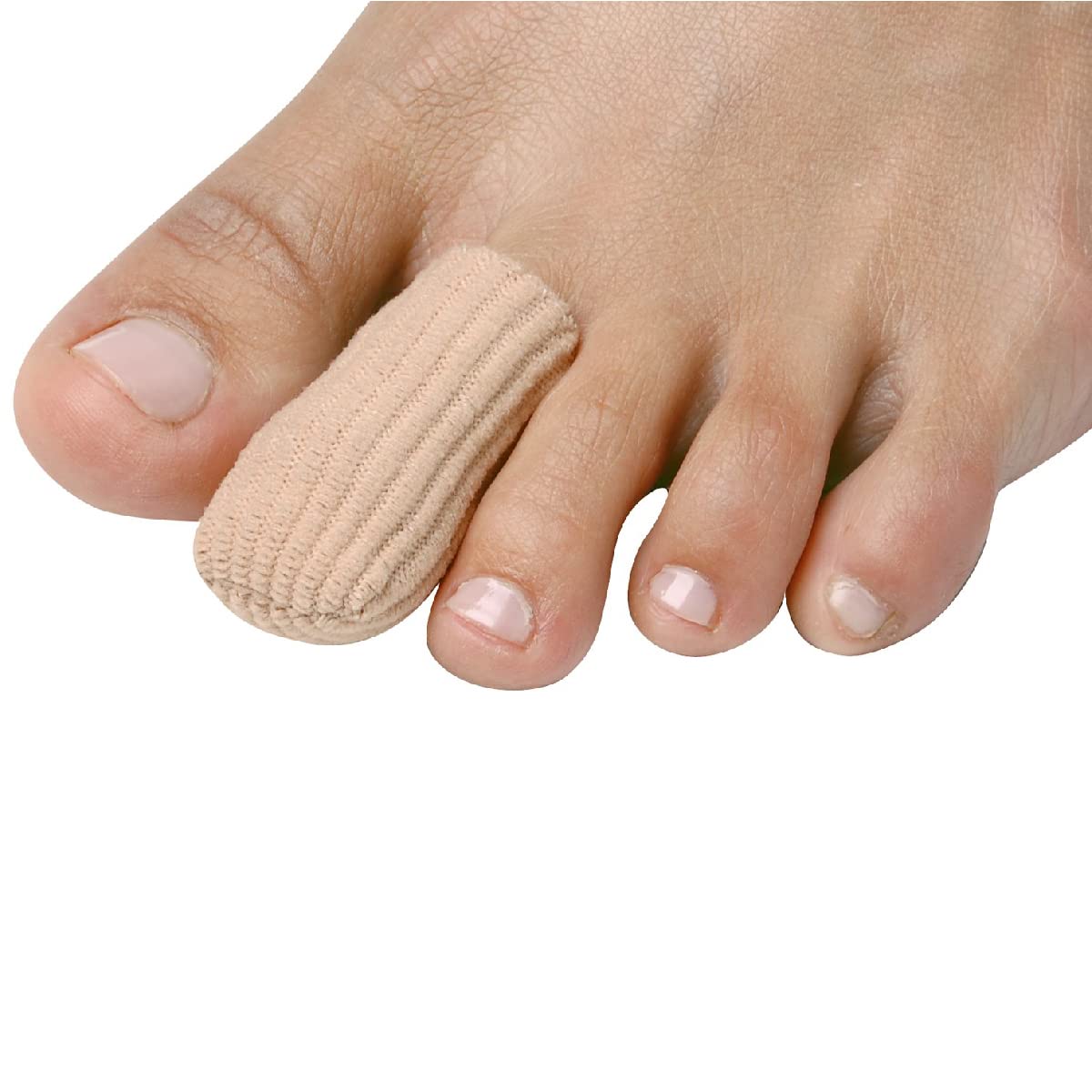 NatraCure Ribbed Fabric Gel Toe & Finger Caps/Protectors 6 PACK - For Blisters, Calluses, Corns, & Ingrown Nails