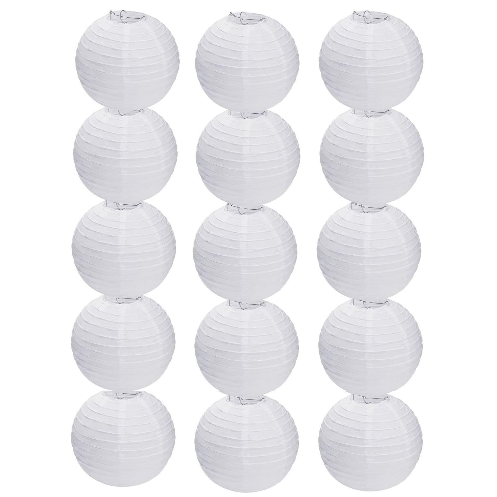 Photo 1 of 15pcs White Paper Lanterns Hanging Ball Lanterns for Birthday Wedding Bridal Baby Shower Art Class Home Outdoor Indoor Party Decoration (6 inch)