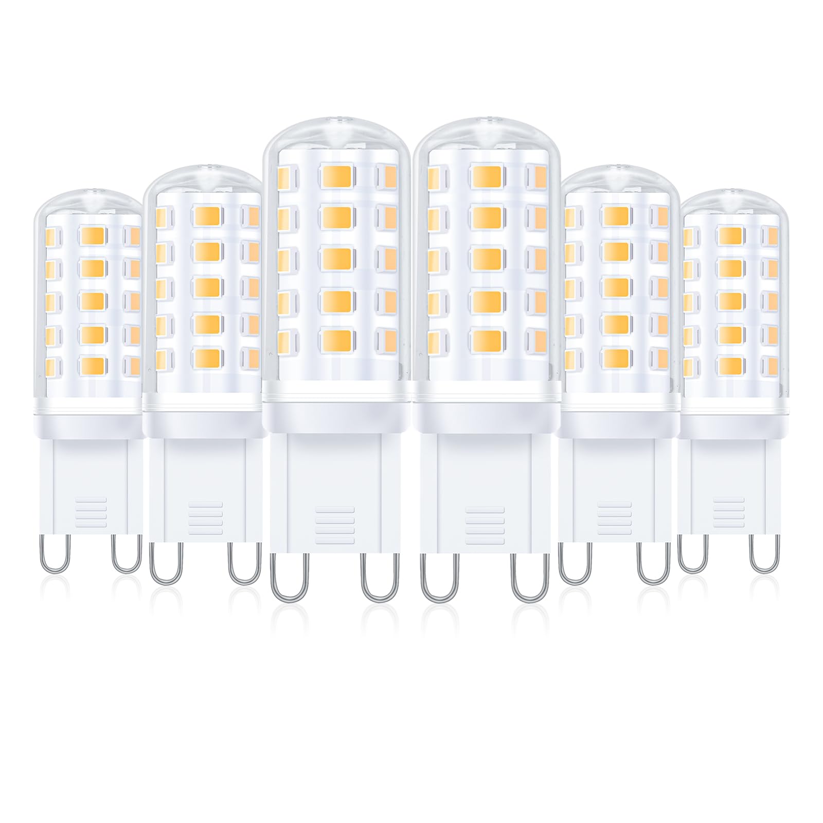 LiTlight G9 LED Bulbs Warm White 5W, 50W Halogen Equivalent, 600LM G9 Bulbs 3000K, Non-Dimmable, Energy Saving Corn Light Bulb Home Light/Bathroom/Chandelier, No Flickering, Pack of 6