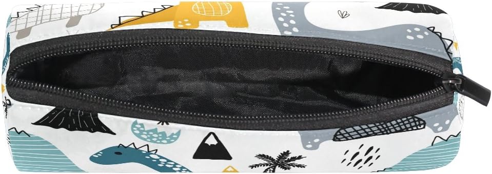 ISAOA Round Pencil Case Dino Scandinavian Style Portable Pen Bag Storage Pouch Purse Pen Holder Suitable for Children Student or Officer Travel Makeup Bag - Image 5