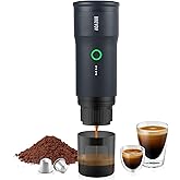 BREVOY Portable Electric Espresso Machine, Ground Coffee & Capsule, Self-Heating, 20 Bar 12V Mini Car Travel Coffee Maker wit
