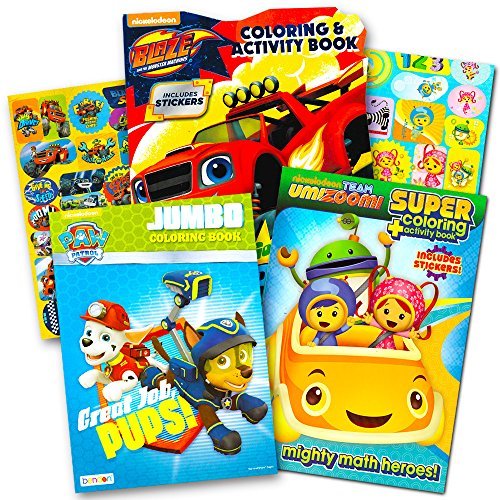 Nickelodeon Jr Coloring Book Super Set -- 3 Coloring Books Featuring Paw Patrol, Blaze, and Team Umizoomi!