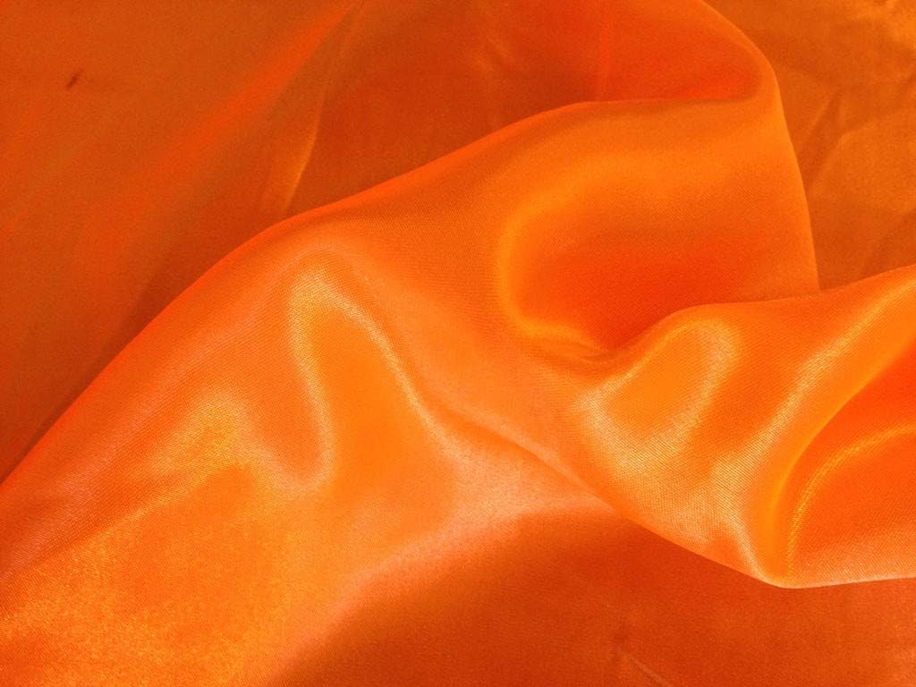 Gorgeous Silky Satin Fabric, Dressmaking, Wedding, Prom - Per Metre (Golden Orange Satin)