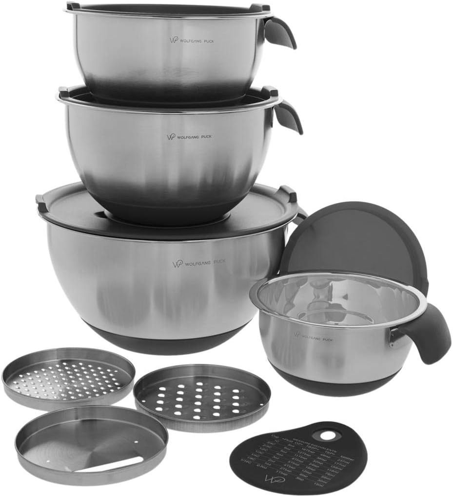 Wolfgang Puck 12-piece Stainless Steel Mixing Bowl Prep Set Model 674-470