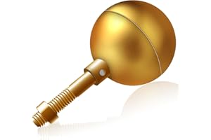 NQ Flag Pole Ball Topper Ornament - Flagpole Top Replacement, Gold Aluminum Anodized Finish - 1/2"-13UNC Threading Fit Most USA Flag Pole,Truck & Solar Light (3", Gold)