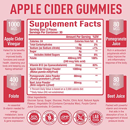 Premium Apple Cider Vinegar Gummies Supplement for Detox, Cleanse