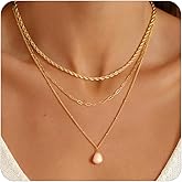 Layered Gold Necklace for Women Trendy,14K Gold Plated Dainty Stackable Cuban Link Herringbone Paperclip Chain Diamond/Coin/Cross/Tag/Mobius Pendant Necklace Set Fashion Jewelry Christmas Gifts