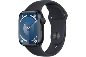 Apple Watch Series 9 [GPS 41mm] Smartwatch with Midnight Aluminum Case with Midnight Sport Band S/M. Fitness Tracker, ECG Apps, Always-On Retina Display, Water Resistant