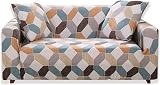 Teynewer 1-Piece Fit Stretch Sofa Cover Geometry Print 1 Seater