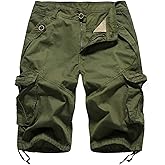FOURSTEEDS Women's Casual Fitted Multi-Pockets Camouflage Twill Bermuda Cargo Shorts