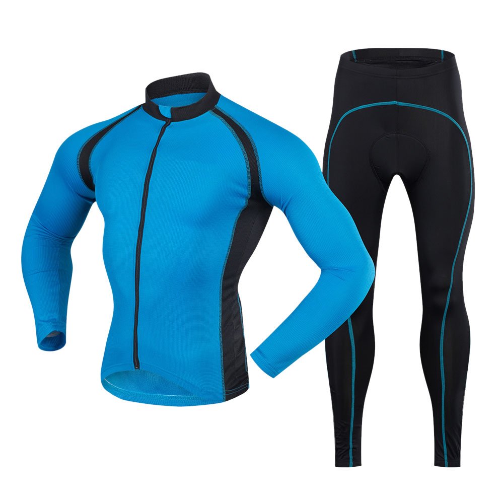 NUNOMO Herren Radsportanzug Winter - Thermo Langarm Set Mit Polster