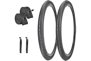 SIMEIQI 2 Pack 20"/ 24" / 26"x1.75" Bike Tires and Inner Tubes 20"/24"/26“x1.5/1.75”/2.125“ with 32mm AV Valves Replacement Tire for Hybrid Road City Commuter Bicycles Urban