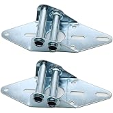 2 Packs Garage Door Hinges #3 with Galvanized Finish - Heavy Duty 14 Gauge Steel, Suitable for Residential/Light Commercial Garage Door Replacement