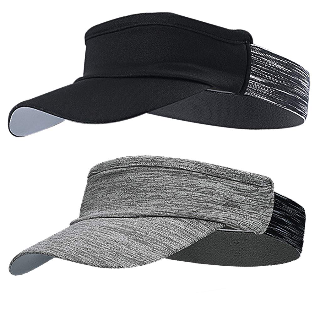 Jazmiu Unisex Sun Visor Cap Adjustable Hat Summer High-Stretch Elasticated Strap Cotton Cap for Women