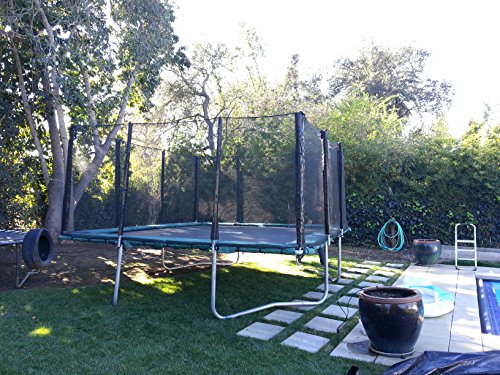 Happy Trampoline - Galactic Xtreme Gymnastic Rectangle Trampoline with Net Enclosure - High Performance & Safety Features Commercial Grade I Life-time warranty, 550 lbs Jumping Capacity, 14 X 16 Ft