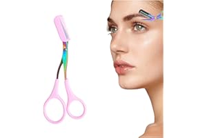 TOCHAIR Eyebrow Trimmer Scissor, 2024 New Eyebrow Scissors with Comb, Eyebrow Trimmer Scissors for Women Makeup Tool, Precision Eye Brow Scissors for Women (Purple)