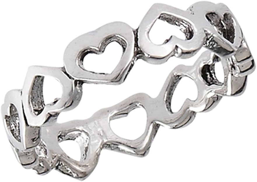 Prime Jewelry Collection Sterling Silver Women's Open Eternity Cutout