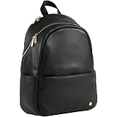 Little Unicorn Skyline Backpack &ndash; Diaper, Work, Travel Bag with Changing Pad - Premium Vegan Leather &ndash; Lightweight &amp; Durable Design &ndash; 5 Interior Pockets &ndash; Easily Wipes Clean (Black)