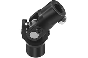 BUYMACHINERYPARTS 3/4" Round x 5/8"-36 Spline Black Steering Universal Joint Single U Joint Shaft,Total Length: 96mm (3-3/4")
