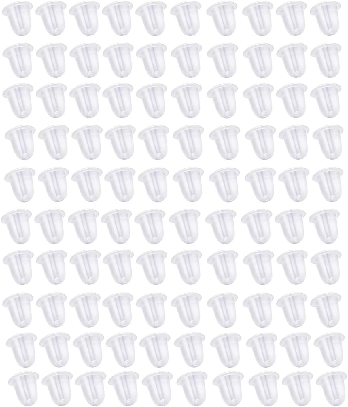 Earing Backs Rubber Medium Transparent,100pcs Earing Butterfly Backs, Allergy Free Transparent Plastic Earring Backs Stoppers for Women's DIY Jewelry Supplies Earring Backs