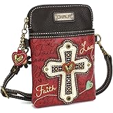 CHALA Cell Phone Crossbody Purse-Women PU Leather/Canvas Multicolor Handbag with Adjustable Strap